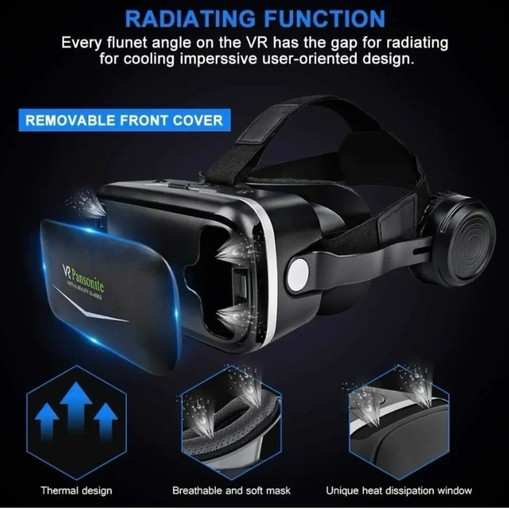 COPY - Pansonite VR Headset 3D Glasses Virtual Reality w/ Remote Controller